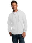 Fruit of the Loom Men's Eversoft Fleece Sweatshirts & Hoodies Shirt, Full Zip-White, S