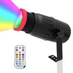 Pinspot Lights, OHiHi Manual Focus 18W LED Spotlight, 16 Colors and Spot Size Adjustable, Dimmable and Remote Control Pinspot Light for Disco Ball, DJ Stage Lighting for Bar Club Show Party Dance