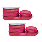 Bigwheels Pack of 2 (1.3cm X 18 Mtr) Pink Dori Zari Piping/paipin Blouse Dori Gota Patti Trim Lace Border for Saree, Suit, Lehenga, Blouse, Dress, Embellishment, Outlining, Craftworks, Decoration