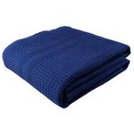 GILDEN TREE Waffle Towels Quick Dry Lint Free Thin Bath Sheets 40x80 Oversized Extra Large for Adults, Classic Style (Indigo)