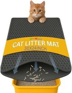 Andalus Brands Large Cat Litter Mat - Waterproof & Urine-Proof Litter Box Mat, Non-Slip Kitty Litter Mats for Floor, Easy to Clean Litter Trapping Design (30" x 24", Grey)