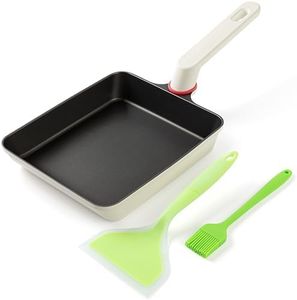 MyLifeUNIT Large Tamagoyaki Pan, Titanium Nonstick Omelette Pan for Gas Stove & Electric Stove, 8.7" x 7.3" Japanese Square Egg Pan Skillet with Spatula and Oil Brush