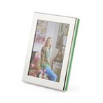 Spode Kit Kemp 5x7 Photo Frame | Cabana Design | Silverplate with Velvet Backing | Elegant Tabletop Decor | Perfect for Showcasing Cherished Memories | Ideal for Home Décor & Gifting