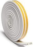 Draught Excluder Tape for Door Window Self Adhesive Foam Tape Insulation Strip Weather Stripping Type D 9mm X 6mm X 3 Meters, 2 Seals Total 6M White