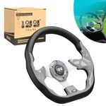 10L0L Golf Cart Steering Wheel for EZGO TXT/RXV/Valor, Club Car DS/Precedent/Onward/Tempo and Yamaha Golf Carts, Gray