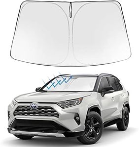 Proadsy 2024 Upgrade Front Windshield Sun Shade Foldable RAV4 Sunshade Protector Custom Fit 2019-2024 RAV-4 SUV Crossover, TRD Off-Road, LE XLE Premium Limited XSE Hybrid Adventure Prime Accessories