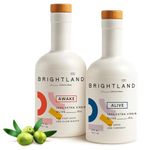 Brightland California Olive Oil Extra Virgin, The Duo – First Cold-Pressed Olive Oil Made with Early-Harvest Olives – Polyphenol Rich & Artfully Crafted - 12.7fl oz Bottles (Pack of 2)