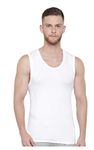 GMR Men Cotton Broad Shoulder White Vest Sleeveless - 75cm Pack of 5