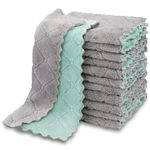 AIDEA Kitchen Dish Cloth - 12 Pack, Super Absorbent Coral Fleece Dish Cloths, No Odor Reusable Dish Rags, Premium Microfiber Cleaning Cloths, Nonstick Oil Washable Fast Drying 6.3" x10.4"