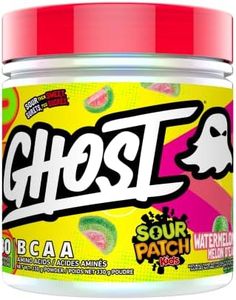 GHOST BCAA Amino Acids, Sour Patch Kids Watermelon - 30 Servings - Sugar-Free Intra and Post Workout Powder & Recovery Drink, 7g BCAA – Supports Muscle Growth & Endurance- Soy & Gluten-Free, Vegan
