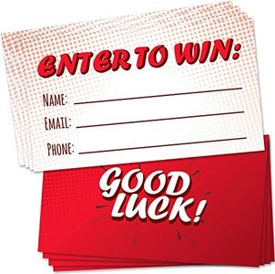 200 Raffle Tickets 3.5”x2” - Enter to Win Entry Form Cards for Giveaway Contest, Raffles, Ballot Box, 50/50, Auction and More - with Space for Name, Email Address and Phone Number Fields