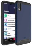 TUDIA DualShield Designed for Jitterbug Smart 3 Case/Lively Smart Case, Merge Shockproof Military Grade Heavy Duty Dual Layer Tough Slim Hard Protective Case (Indigo Blue)