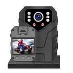 Drumstone (Security 𝐒𝐩𝐞𝐜𝐢𝐚𝐥 𝟏𝟓 𝐘𝐞𝐚𝐫𝐬 Warranty Mini Body Camera with Audio & 4K Video Recording, 180° Rotating Lens, Wearable Clip Hidden Security Cam,Night View, Loop Recording- Black