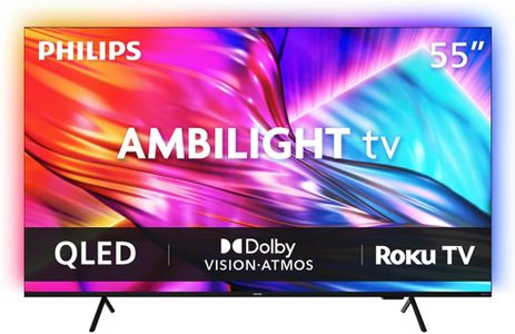 PHILIPS 55 Inch 4K QLED Roku TV, 7985 Series, UHD 2160p, Ambilight,