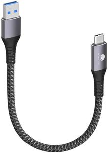 CONMDEX câbles USB C courts 50cm/0,5m 10 Gbps USB 3.1 Gen2 Type C Android Auto QC3.0 3,1A USB A vers C Chargeur rapide pour Samsung Note20 Galaxy S23/S22/S21 Z Flip 5 Tab S9 Pixel 8 Pro Gris