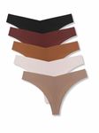 Tom & Gee Womens Seamless Thong Panty, Pack of 5, Multicolors (in, Alpha, M, Regular, 5, Multicolor Pack - 1)