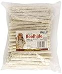 Dogit White Natural Beef Hide Chew Stick, 7-8mm X 12.5cm (0.3-0.35-Inch X 5-Inch), 100 Pack