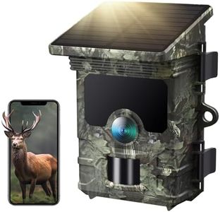 Solar Powered Trail Camera 4K 46MP - 120°PIR Range WiFi Bluetooth Game Camera - 0.1s Trigger Speed Wildlife Monitoring Camera with Night Vision, Motion Activated Hunting Camera IP66 Waterproof