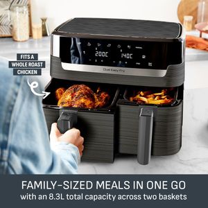 Tefal Easy Fry Dual Zone Digital Air Fryer, 8.3L, 2 Drawers – Non-Stick, 8-in-1, Coal Grey