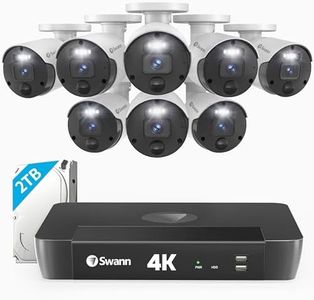 Swann Camera 4K Ultra HD Security System - 8-Channel NVR, 2TB HDD, 8 Bullet Cameras, Night Vision, Smart Alerts, IP66 Weatherproof - Comprehensive Home & Business Surveillance Solution