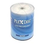 PlexDisc DVD-R 4.7GB 16x White Inkjet Hub Printable Recordable Media Disc - 100 Disc Shrink wrap with Wheel Cap (no Container) FFP 632-217-BX