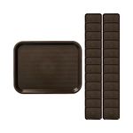 Carlisle CT101469 Café Standard Cafeteria / Fast Food Tray, 10" x 14", Chocolate (Pack of 24)