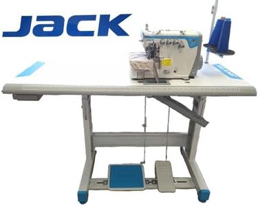 Jack E4S - Macchina da Cucire Industriale Overlock a 4 Fili con Motore Silenzioso a Risparmio Energetico e Funzione di Dormienza Intelligente - Ideale per Tessuti da Leggeri a Pesanti