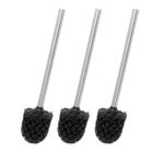 Novel Solutions Innoteck Essentials 3-Pack Toilet Replacment with Black Head. Individually Changeable Brush with Strong Dense Bristles and Stainless Steel Handles, One Size