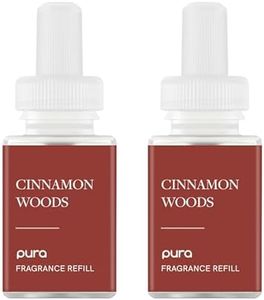 PuraHome Scent Refill - Smart Home Air Diffuser - Up to 120-Hours of Luxury Fragrance per Refill - Home Essential - Clean & Safe Diffuser Fragrance - 2 Pack, Cinnamon Woods