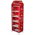 Little One's | 6 Plastic Shelves Foldable Baby Storage Box (Made in India), Unbreakable Material, (Plastic Structure)| Aquatic Red | HP6/FR