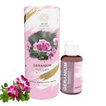 SUFI ESSENTIALS Geranium Essential Oil Hair Growth, Long & Healthy Hair, Minimize Fine Line & Wrinkles, Smooth Skin, Healthy Scalp & Aromatherapy, Natural, Non-Greasy, And Undiluted, Women & Men, 15Ml