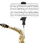 Alto Saxophone Phone Holder, Sax Lyre Music Clip 4mm Square Head Saxophone Phone Mount to Fix Your Phone Securely Easy to Read Music