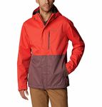 Columbia Mens Hikebound Rain Jacket, Spicy, Light Raisin, M