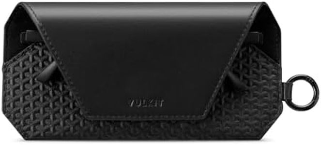VULKIT Leather Soft Glasses Case, Portable Eye Glasses Case for Women & Men, Slim Sunglass Case, Unisex Eyeglass Case, Fit Most Standard Eyeglasses and Sunglasses, Black