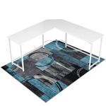 Office Chair Mat for Hardwood Floor & Tile Floor, 48"X 60" Heavy Duty Desk Chair Mat for Hard Floors, Under Desk Rug for Rolling Computer Chair,Anti Slip,Low Pile Carpet Protector-Geo Blue Gray