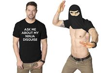 Mens Ask Me About My Ninja Disguise Flip T Shirt Funny Costume Graphic Humor Tee Mens Funny T Shirts Ninja T Shirt for Men Funny Flip T Shirt Novelty Tees Black L