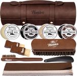 Henviro Leather Shoe Shine Kit For Men - 13 PCS Shoe Polish Kit, Leather Boots Care, Shoe Care Kit Gift for Men Him Husband