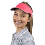 TrailHeads Women’s Sun Visor Hat for Running, Golf and Tennis - Recycled - Bright Coral