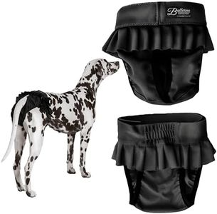 FINNERO Ballerina Dog Diaper – Washable, Reusable, Leak-Proof – Heat, Period & Urine Incontinence Protection – Comfortable, and Stylish Design – Adjustable Fit for Female Dogs – Large, Black