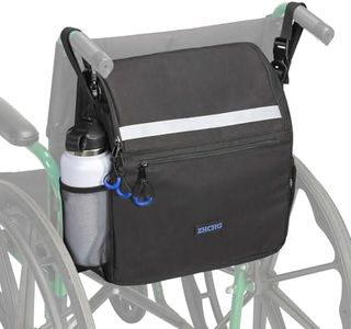 ZHCHG Wheelchair Bag, Wheelchair Backpack with Cup Holder, Wheelchair Bag to Hang on Back, Electric & Wheel Chair Accessories, Large Storage Bag for Walker Rollator