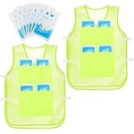 2 Pcs Cooling Vest for Women Men Teens with 16 Pcs Ice Bags Adjustable Cool Vest for Running Cycling Fishing (Green)