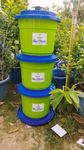 OMEGA's Bio-Composter Bin Set | Indoor Compost Bin for converting Kitchen Food Waste into Rich Plant Compost | 22 Litre Bins with 3 Bricks of 900 Grams Each