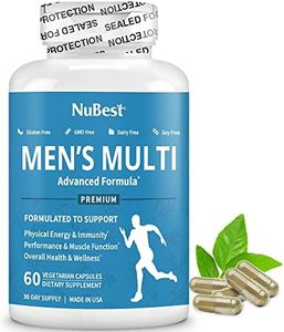 Multivitamin for Men with 38 Key Nutrients, B Complex, D3, A, C, Zinc, Magnesium, Calcium, Asian Ginseng, Ashwagandha, Turmeric for Bones, Muscle, Immunity | 60 Vegan Capsules | 1 Month Supply