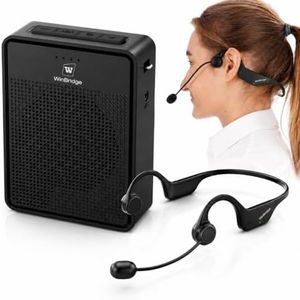 Voice Amplifier Wireless Ear-Hook Headset Microphone, Original Sound Portable Microphone and Speaker Pa System, 15W Speaker with Noise Cancelling Bluetooth Mic for Teachers, Fitness, Elderly B007