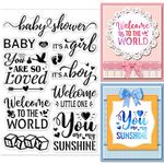 GLOBLELAND New Born Text Clear Stamps Blessings Words Decoration Silicone Clear Stamp Seals for DIY Scrapbooking Journals Decorative Cards Making Photo Album DIY Craft