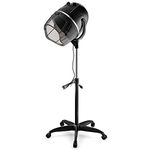 Giantex Hooded Hair Dyer, Stand Up Hair Dryer with Adjustable Height, Timer & Temperature, Bonnet Hair Dryer with Wheels, Salon Hair Dryer with Hood for Home Spa Beauty Station