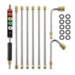 Pressure Washer Extension Wand, ZAYMDO 4000PSI Pressure Washers Extension Rod Replacement Lance Gutter Cleaning Tools for Roof Window Washing, 1/4 Inch Quick Connect