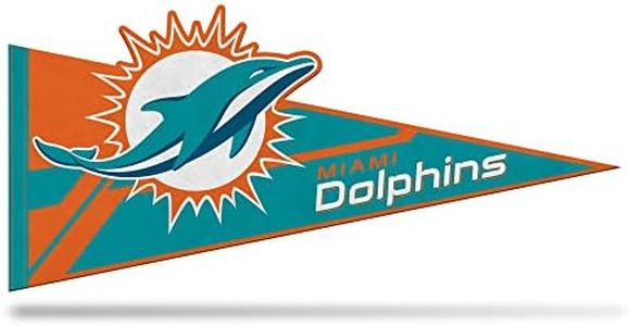 Rico Industries NFL Football Miami Dolphins Soft Felt Pennant - EZ to Hang - Home Décor (Game Room, Man Cave, Bed Room)