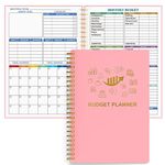 Budget Planner - Monthly Finance Organizer with Expense Tracker Notebook to Manage Your Money Effectively, Undated Finance Planner/Account Book, Start Anytimem,A5(8.6x5.9 inchs),100gsm Paper - Pink