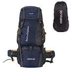 Impulse Rucksack bags 80 litres travel bag for men tourist bag for travel backpack for hiking trekking Bag for men camping Curve N Blue with 1 year Warranty